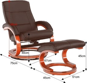 Scaun relaxant reglabil, maro închis, RYAN