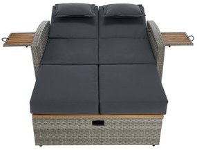 Canapea de grădină din rattan MALORY, gri/natural