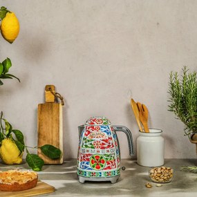Cana electrica SMEG Dolce & Gabbana KLF03DGEU, 2400 W, 1,7 l, Baza rotativa la 360°, Finisaj lucios, Multicolor