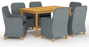 vidaXL Set mobilier de grădină, 7 piese, gri deschis