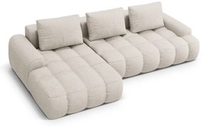 Colțar bej extensibil/cu spațiu de depozitare (cu colț pe partea stângă/cu șezlong) Linz – Cosmopolitan Design