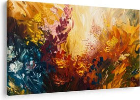Tablou - pictură abstractă de flori (90x60 cm)