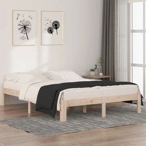 810345 vidaXL Cadru de pat, 140x190 cm, lemn masiv de pin