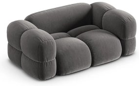 Canapea gri cu tapițerie din catifea 180 cm Loretto – Cosmopolitan Design