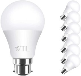 Set de 6 becuri WTL, LED, sticla, alb, 9w