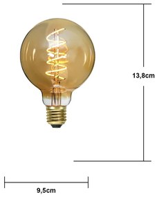 Bec cu filament E27, cu lumină albă caldă cu intensitate reglabilă 3 W Spiral Filament – Star Trading