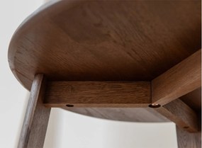 Măsuță lemn masiv nuc rotundă Monte finisaj Ø51×44 cm