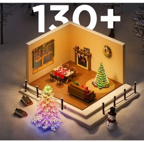 Instalație LED RGBICW de Crăciun de exterior Govee 2700-6500K 20m Wi-Fi Matter IP66