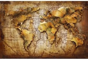 Tablou metal 3D World Map 120 x 90