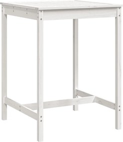 vidaXL Măsuță de grădină, alb, 82,5x82,5x110 cm, lemn masiv de pin