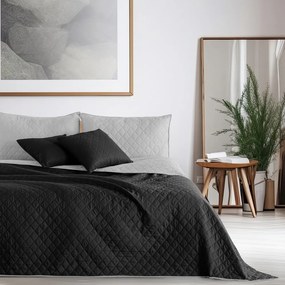 Cuvertură cu 2 fețe din microfibră DecoKing Axel, 240 x 260 cm, negru - gri