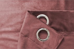 Draperie opaca ELVIO VELVET 140x250 cm, roz vechi. Agatat: Inele metalice