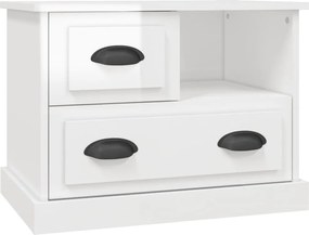 vidaXL Noptieră, alb extralucios, 60x39x45 cm