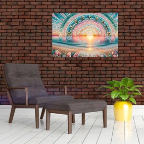 Tablou – Mozaic al soarelui la apus (90x60 cm)