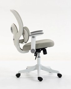 RESIGILAT- LUMBARIS 871– Scaun Ergonomic cu Suport Lombar Triplu Ajustabil, Cotiere Reglabile, Spătar Mesh, Înclinare 90°–135°, Gri/Alb