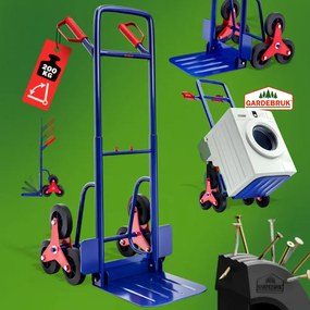 Cărucior pentru scări CART, max. 200kg, albastru Gardebruk