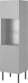 Vitrina ASENSIO, gri mat, PAL/metal, 50x42x180 cm