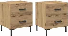 vidaXL Dulap de noapte 2 pcs Stejar Artizanal 40 x 35 x 47,5 cm
