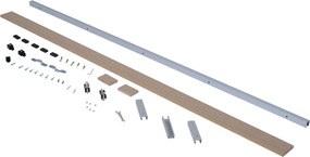 HOMCOM sina cu set de accesorii pentru usi glisante din lemn rustic | Aosom Romania