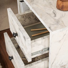 Măsuță de noptieră Glimmer Fressia Marble Gold