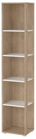 Bibliotecă albă/cu aspect de lemn de stejar 41x205 cm Sign – Tvilum