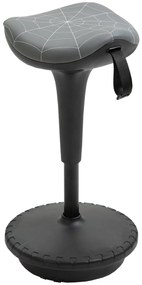 Vinsetto Taburet de birou cu funcție de rotire, taburet ergonomic, reglabil pe înălțime 65,5-83,5 cm, înclinabil 120°, Gri | Aosom Romania