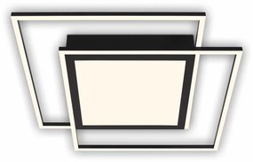 Plafonieră LED Brilo, 2xLED/16W/230V + LED/19W, 51,5x51,5 cm, negru