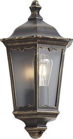 Felinar clasic de perete pentru exterior, auriu antic, IP44 - Havana Half