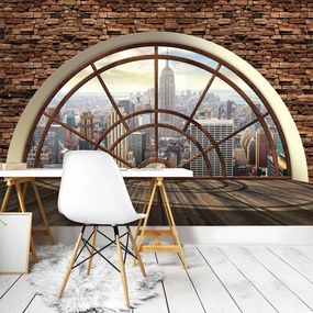Fototapet - New York - privire din geam (152,5x104 cm)