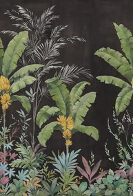 Fototapet, Banana Tree Jungle, Black, Rebel Walls