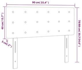 Tablie de pat cu LED, negru, 90x5x78 88 cm, piele ecologica 1, Negru, 90 x 5 x 78 88 cm