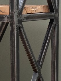 Etajera din lemn reciclat si metal, cu 4 rafturi, aspect vintage, Oregon