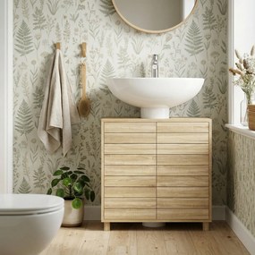 HOMCOM Dulap Sub Lavoar, Baie cu Raft Reglabil, Design Push-to-Open | Aosom Romania