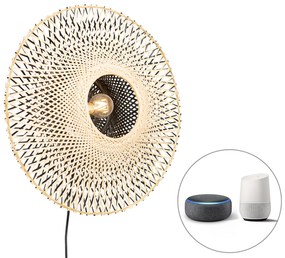 Lampă de perete inteligentă din bambus 50 cm cu priză, inclusiv Wi-Fi A60 - Rina