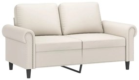 Canapea cu 2 locuri, crem, 120 cm, piele ecologica Crem, 152 x 77 x 80 cm