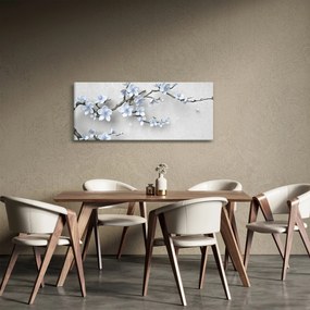 Tablou cu flori albastre (120x50 cm)