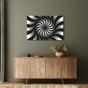 Tablou abstract cu spirala alb neagră (90x60 cm)