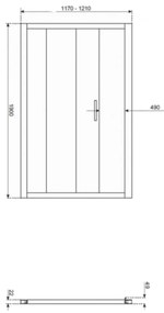 Ușă de duș ZOOMD120ML 120x190 sticlă alb lăptos cu dungi