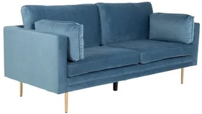 Canapea Dallas 101Numărul de locuri: 3, Albastru inchis, Maro, 203x86x84cm, Tapiterie, Picioare: Metal
