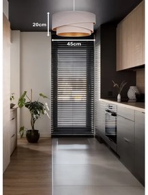 Lustră pe cablu Duolla KOBO 1xE27/15W/230V d. 45 cm crem/auriu