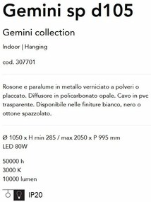 Lustra LED XXL suspendata design circular GEMINI SP D105 alama