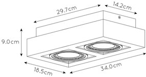 Spot LED dimabil Lucide 09120/24/30 ZEFIX 2×GU10/12W/230V negru