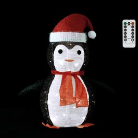 Aigostar - Pinguin luminos de Crăciun pentru exterior, 50 LED, alimentare 3x AA, IP44