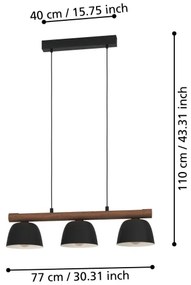 Lustră pe cablu SHERBURN 3xE27/40W/230V Eglo 43739