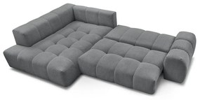 Colțar gri închis extensibil/cu spațiu de depozitare cu tapițerie din chenille (cu colț pe partea stângă/în formă de ”L”) Everest – Bobochic Paris