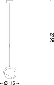 Ideal Lux - Candelabru LED suspendat pe cablu BLOOM, 1xG9/3W/230V, Ø11,5 cm, auriu/bej fumuriu