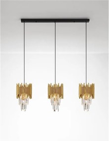 Lustra suspendata design elegant MAGNOLIA 3L aurie