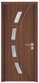 Usa Interior din MDF Novo Doors ND508, Cadru din Lemn Masiv, Geam Sablat, KIT COMPLET, Toc , Manere si balamale incluse (Culoare: Gri, Dimensiune: 70