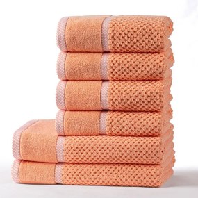 decoDoma Set de prosoape şi prosoape de baie din frotir MODENA caisă, 6 buc