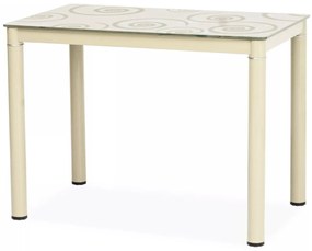 Masă de sufragerie 100 cm Damion (crem + crem) (pentru 4 persoane). 1050083